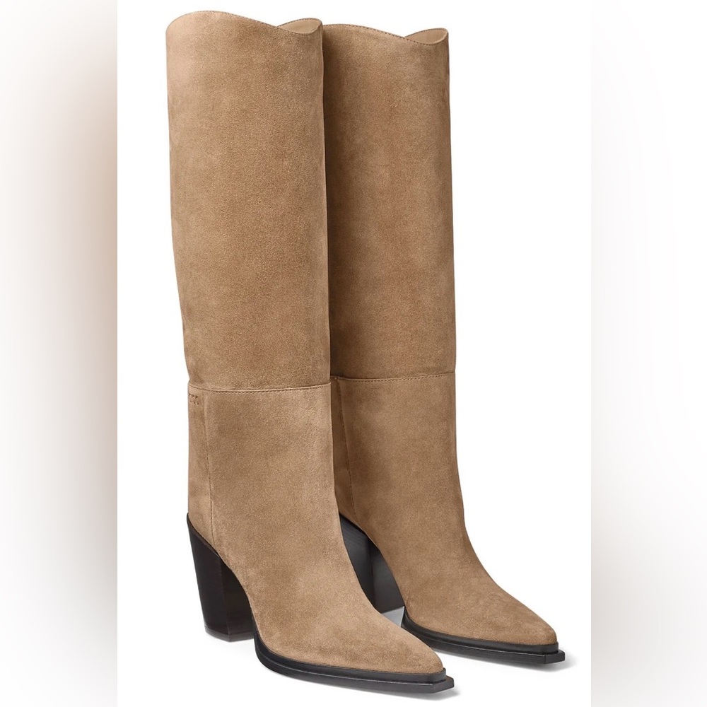 Jimmy Choo Cece Knee Boot 80. Sand brown. 36.5. Never worn, new with packaging.